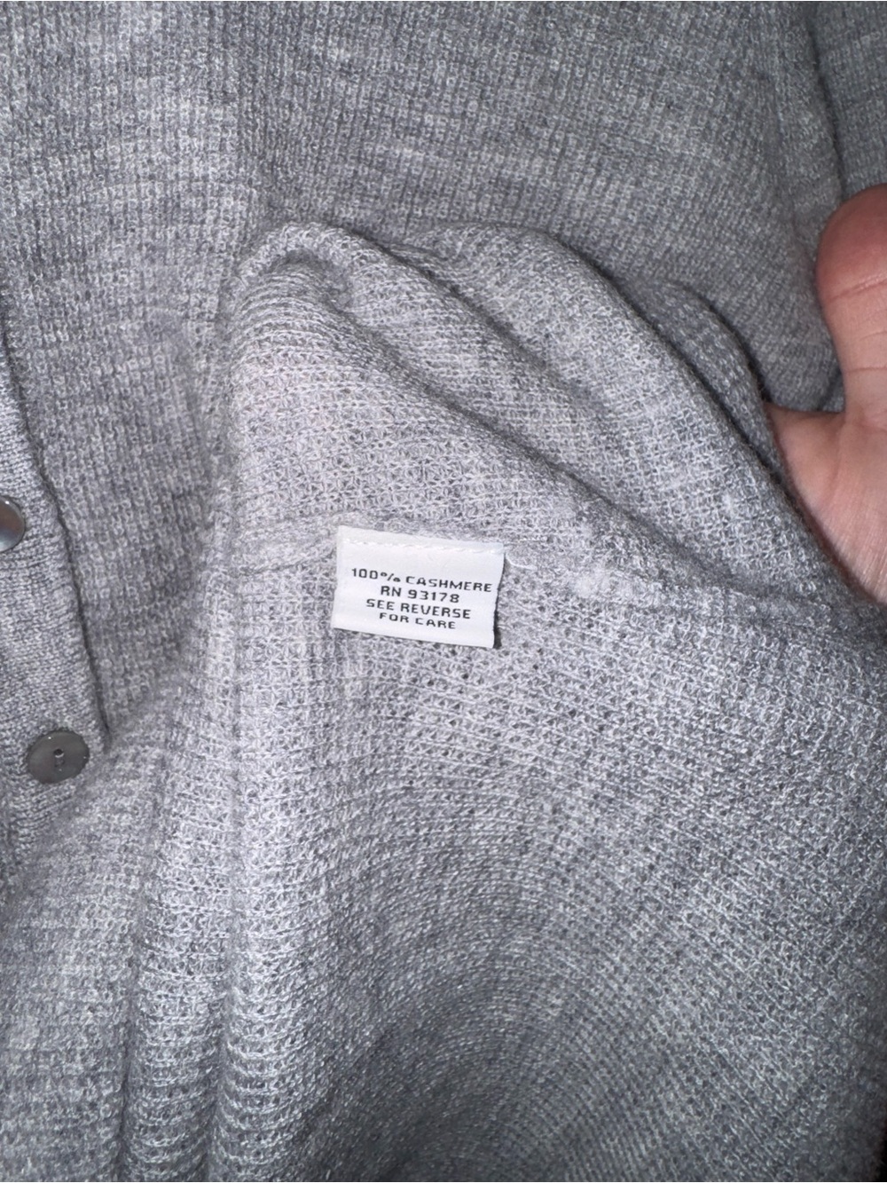 The Cashmere Project 100% Cashmere Henley style button down sweater - Picture 6 of 6